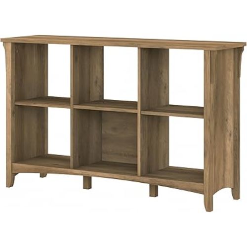 Bush Furniture Salinas 6 Cube Organizer in Reclaimed Pine, Office Storage Solution, Home Organizer with Open Shelving, Compact Unit for Books and Supplies