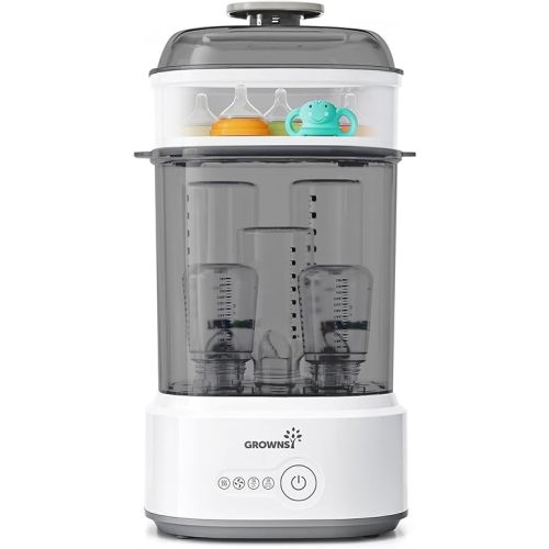 Bottle Sterilizer and Dryer, Compact Electric Steam Baby Bottle Sterilizer (Esterilizador de Biberones), Bottle Sanitizer for Baby Bottles, Pacifiers, Pump Parts Black