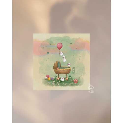 The Boy And The Heroin | Warawara Greeting Cards | Baby Greeting Cards | New Baby Cards | Studio Ghibli Greeting Cards