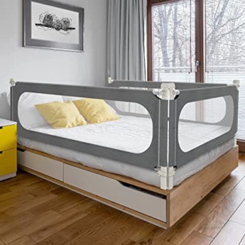 Bed Rails for Toddlers, Extra Tall 32 Levels of Height Adjustment Specially Designed for Twin, Full, Queen, King Size - 2023Upgrade Model Safety Bed Guard Rails for Kids (1 Side:59"(L) ×27"(H))