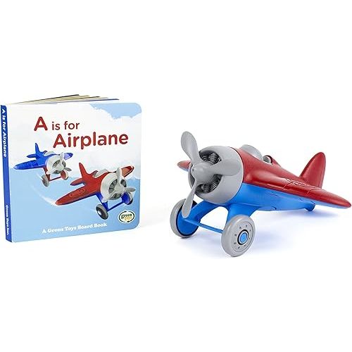 Green Toys Airplane & Board Book (color may vary)