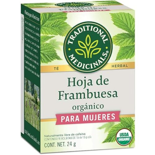 Traditional Medicinals Organic Raspberry Leaf Herbal Tea, Eases Menstrual Cramps & Supports Healthy Pregnancy, (Pack of 2) - 16 Tea Bags