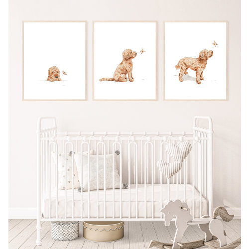 Goldendoodle print, puppy nursery print, nursery dog print, dog wall art, kid room wall art, printable wall art, digital download