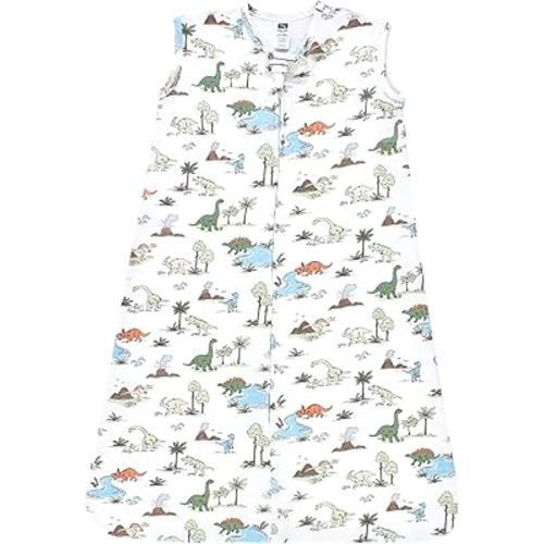 Hudson Baby Unisex Baby Cotton Sleeveless Wearable Sleeping Bag, Sack, Blanket, Dinosaur Adventures, 0-6 Months