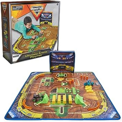 Monster Jam, Ultimate Arena Playmat with 2 Exclusive Die-Cast Monster Trucks, Megalodon and Grave Digger, 20 Accessories, Kids Toys for Boys and Girls Ages 3 and up (Amazon Exclusive)