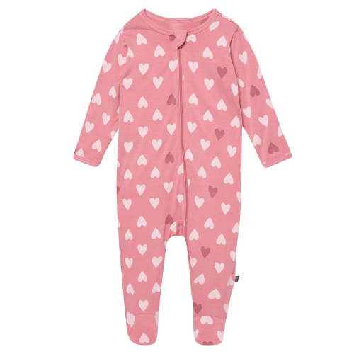 Modern Moments by Gerber Baby Neutral Viscose Valentine's Day Two-Way Zip Sleep 'N Play Footed Pajamas, Sizes Newborn - 6/9 Months