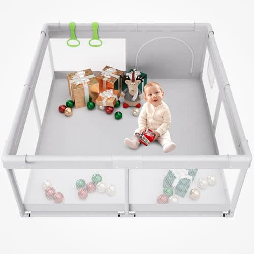 Fodoss Baby Playpen, 47x47 Small Baby Play Pen,Toddler Playpen for Apartment,Play Yard for Baby,Baby Activity Play Fence, Extra Large Baby Playard