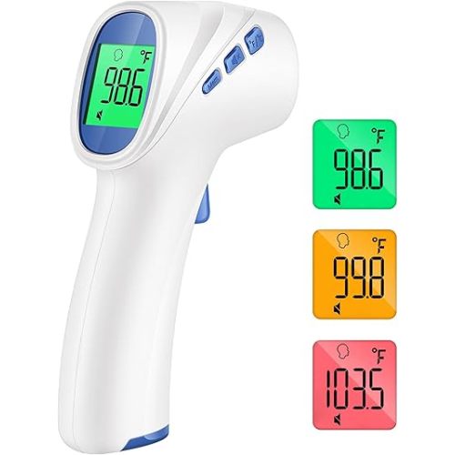 Forehead Thermometer for Adults and Kids, Digital Infrared Thermometer with Fever Alarm, FSA HSA Eligible, Fast Accurate Results, Easy to use