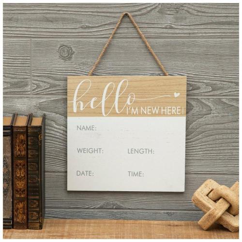 Hello I'm New Here Wood Wall Decor