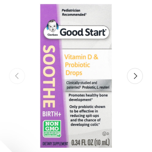Gerber, Good Start, Soothe Baby Vitamin D & Probiotic Drops, Birth+, 0 – Supply Center USA