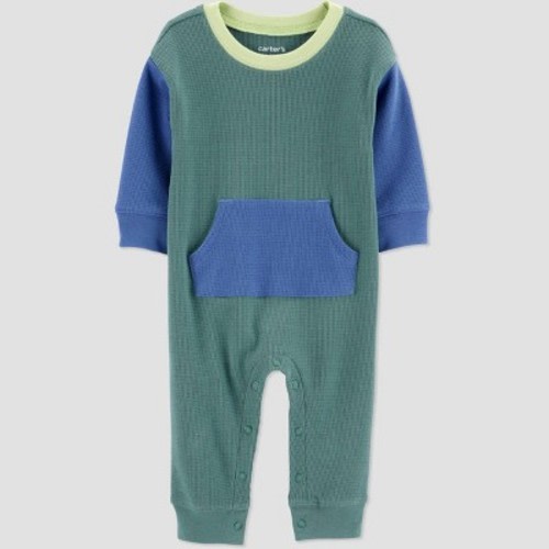 Carter's Just One You®️ Baby Boys' Colorblock Thermal Romper- Green 6M