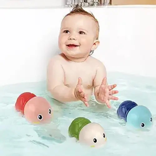 Baby Bath Toys-Wind up Turtle Bathtub Toys,Toy for Babies 6-12 Months , Mold Free Bath Toys Baby Shower Bathtime Fun Pool Toys for Toddlers,Gift for 1 2 3 4 Year Old Boys Girls - 3PCS