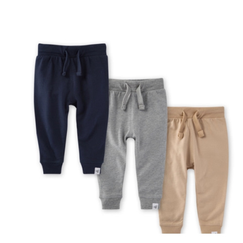 Organic Cotton Baby Jogger Pants - Set of 3