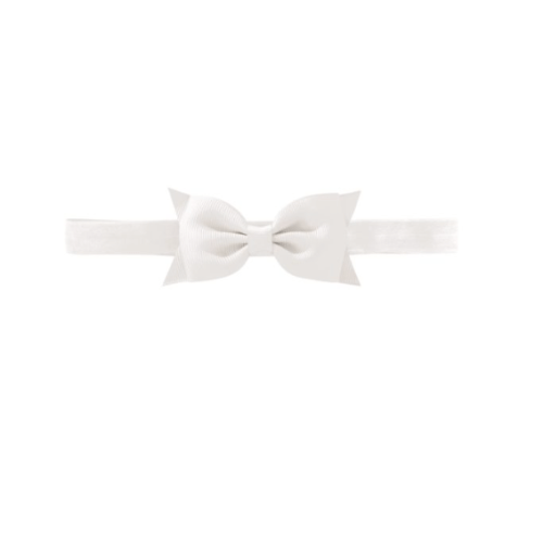Baby Bow w/ Headband - White
