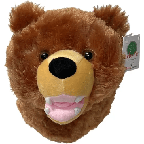 Adore 12" Kodiak The Brown Grizzly Bear Plush Stuffed Animal Walltoy Wall Mount
