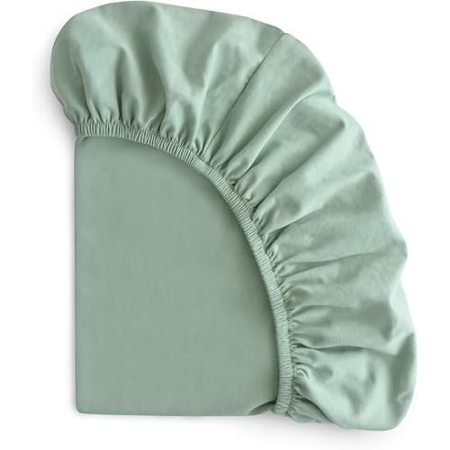 mushie Stretchy & Soft Mini Crib Sheet | Fitted 24" x 38" (Roman Green)