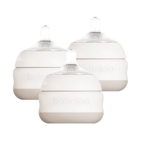 Babaloo Baby-Led Anti-Colic Bottles 3 Pack of 5 oz Bottles Creme – Slow Flow Nipples, BPA-Free Silicone