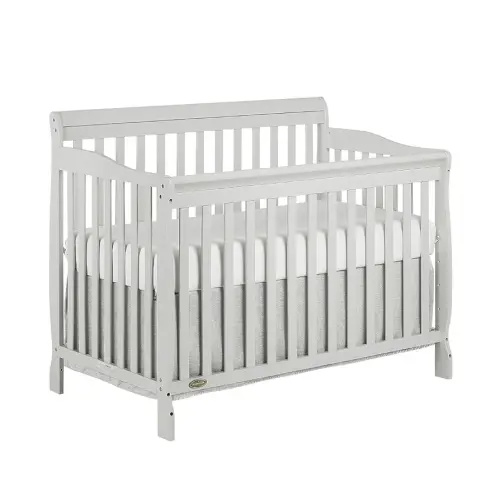 Dream On Me Ashton 4-In-1 Convertible Crib In Grey, Greenguard Gold, JPMA Certified, Non-Toxic Finishes, Features 4 Mattress Height Settings, Made Of Solid Pinewood