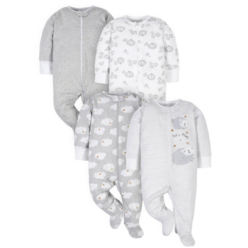 Gerber Baby Boy or Girl Gender Neutral Sleep 'n Play Footed Pajamas, 4-Pack