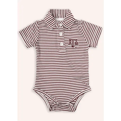 Texas A&M Infant Striped Bodysuit Polo