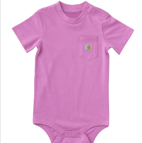 3 MO Short Sleeve Pocket Bodysuit (Baby), thistle