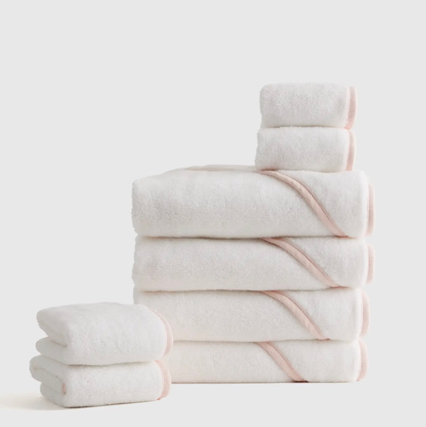 Organic Turkish Cotton Baby Bath Bundle 8-Pack in Soft Pink
