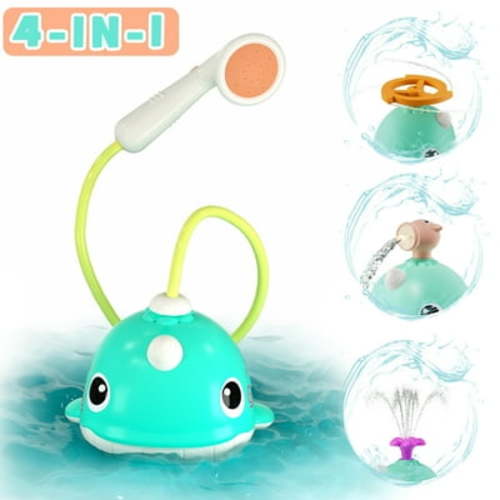 XJD Whale Bath Toy for Toddlers 1-3, Shower Spray with Sprinklers & Head, Bathtub Time Safety, Kids Gift
