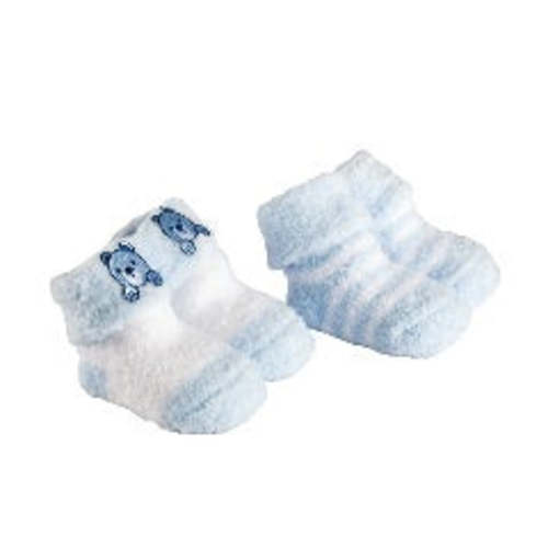 Playette Chenille Bootie Socks 2pk - Blue | Baby Junction