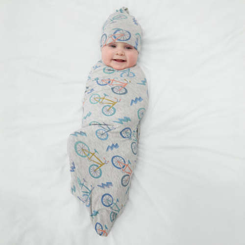 Let's Ride Swaddle & Hat Set