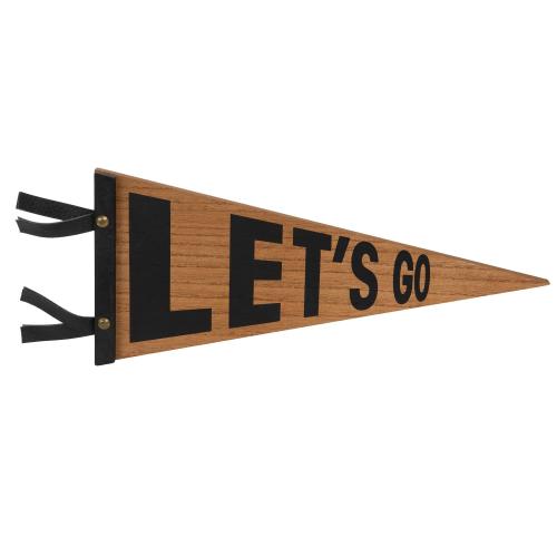 Let's Go Pennant Wood Wall Decor