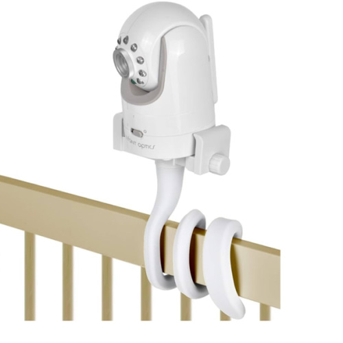 Baby Monitor Mount Camera Shelf Compatible with Infant Optics DXR 8 & DXR-8 Pro and Most Other Baby Monitors,Universal Baby Camera Holder,Attaches to Crib Cot Shelves or Furniture (White)
