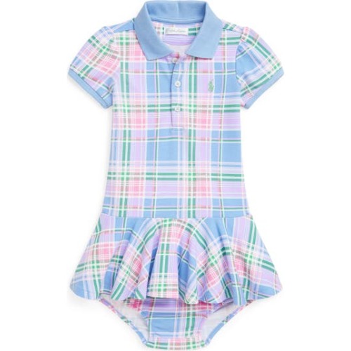 Plaid Cotton Piqué Polo Dress & Bloomers