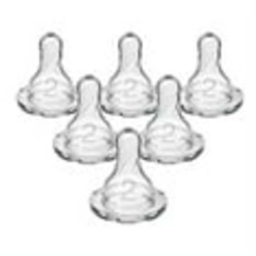 Dr. Brown’s Natural Flow Level 2 Narrow Baby Bottle Silicone Nipple, Medium Flow, 3m+, 100% Silicone Bottle Nipple, 6 Count
