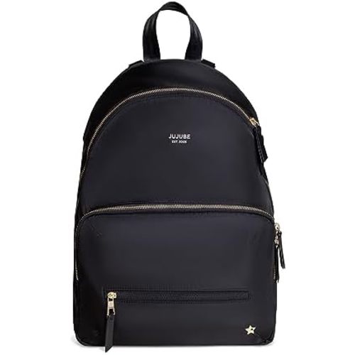 JuJuBe New Everyday Diaper Bag Backpack with Portable Changing Pad, Stroller Straps, Large Travel Backpack for Boy or Girl, Carrying Baby Bottles, Wipes, Diapers, Pacifiers, Black, Mother's Day Gift