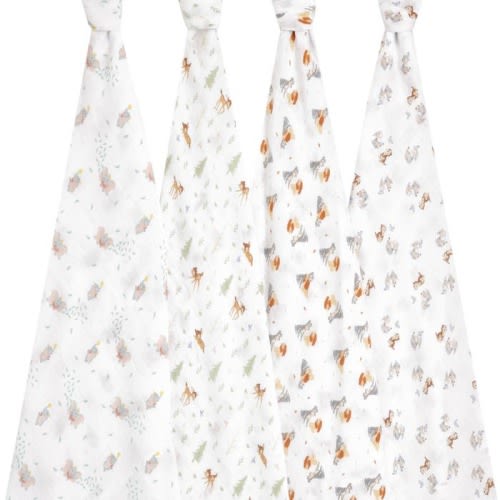 Disney™ essentials cotton muslin swaddles 4 pack