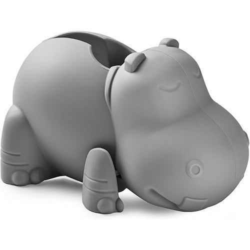 Mandoo Faucet Cover Bathtub Baby, Bath Spout Cover for Baby, Bath Faucet Cover for Kids, Tub Spout Cover Bathtub Faucet Cover Kids Safety, Protection Baby Universal Bath Silicone Toys Grey Hippo