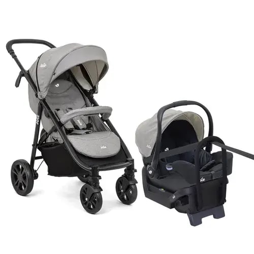 Joie Litetrax 4 DLX Travel System Stroller Gray Flannel | Baby Bunting AU