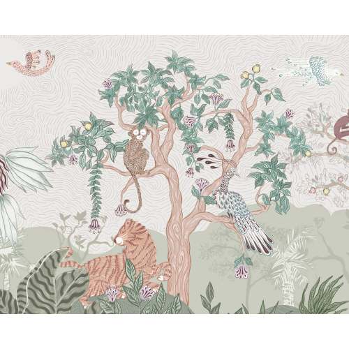Lively Menagerie Wall Mural