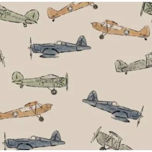 [COTTON] Nursery Bedding - Vintage Airplanes