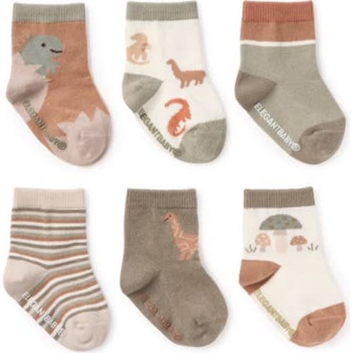 Assorted 6-Pack Dino Socks Gift Box, 0-12 M