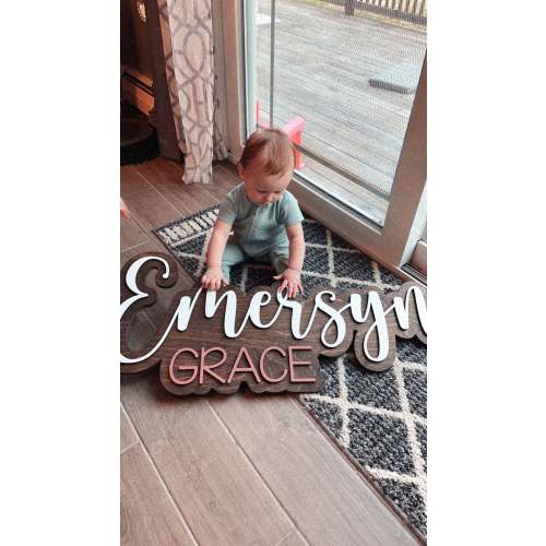 Personalized 3D Nursery Baby Name Sign | Custom Wood Name Plaque | Handcrafted Baby Room Decor | Unique Baby Shower Gift | Wooden Wall Art