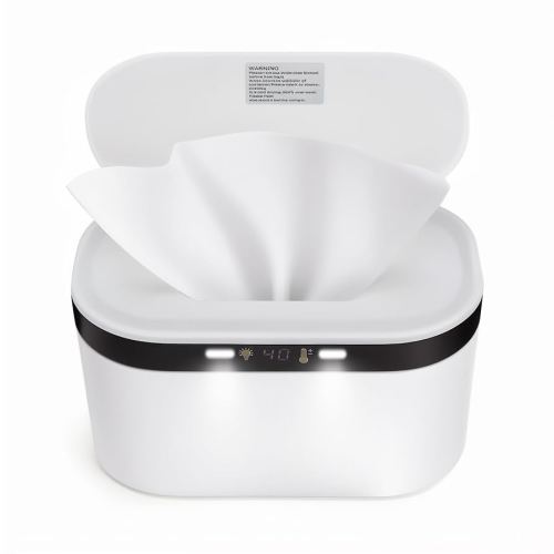 Baby Wipe Warmer, Large Capacity Wipes Dispenser and Diaper Wipe Warmer with Night Light, Fast and Even Heating, Temperature Display, 5 Levels of Temperature Adjustment, Vehicle-powered