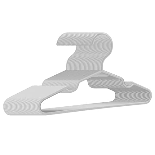 trusir Baby Hangers for Closet 100 Pack Light Gray Plastic Kids Children's Clothes Hangers Non-Slip (Light Gray, 100)