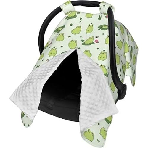 Frog Baby Car Seat Canopy Cover Multi Use Nursing Cover for Mom Nursing Covers Newborn Frog Shower Gift