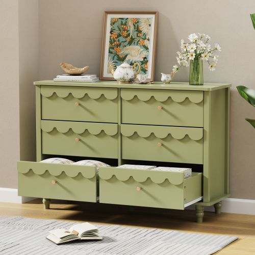 Whimsical Cloud Dresser with 6 Drawers Cute Kids Bedroom Storage