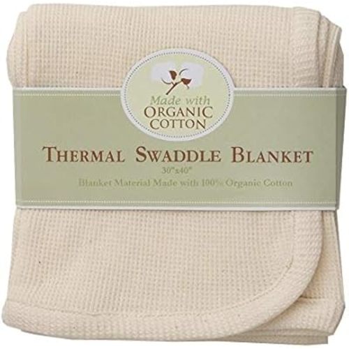 TL Care 30" X 40" Thermal/Waffle Swaddle Blanket Made with Organic Cotton, Natural Color, Soft Breathable, for Boys and Girls
