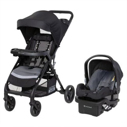 Baby Trend Passport Seasons Travel System Stroller With Padded Seat And Ez-lift Infant Car Seat With Side Grip Handle, Journey Black