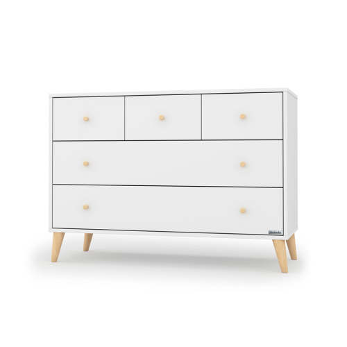 Austin 5-Drawer Dresser White/Natural
