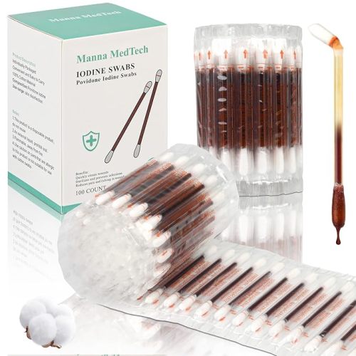 Listed Item of HSA/FSA Premium Organic Cotton Iodine Swabs – Individually Packaged Snap & Flow Wound Care for Cuts, Scrapes & Burns, Travel-Friendly (100 Count)