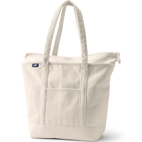 Medium 5 Pocket Open Top Canvas Tote Bag | Lands' End